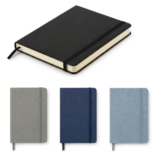 Caderno A5 Com Pauta Caderneta Moleskine - Capa Dura Premium com Elástico, Marcador de Página e Papel de Alta Gramatura - Ideal para Escrita, 80 Folhas Pautada e Planejamento Executivo