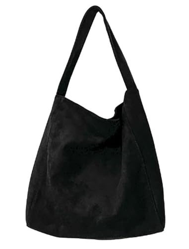 Image of Suede Bags for Women, 2025 New Suede Tote Bag for Women, Retro Slouchy Office Shoulder Top-handle Tote Handbags