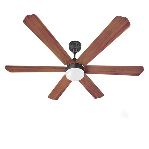 Image of XUGA Zephyr F1P Premium Smart 1200mm, BEE 5-star BLDC fan,6 Blade,Remote Ceiling fan for Home, 100% Copper Motor,Energy Saving, High Air Delivery,LED, Dark Wooden (5 Year Warranty)