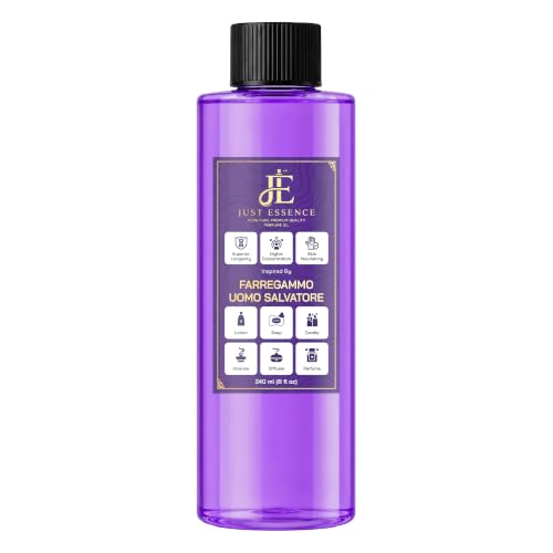Just Essence Farregammo Uomo Salvatore Fregrance Perfume Oil | Premium Quality Concentrated Fragrance | Pure Perfume & Cologne Oil for Personal Body Use | 8 Fl Oz