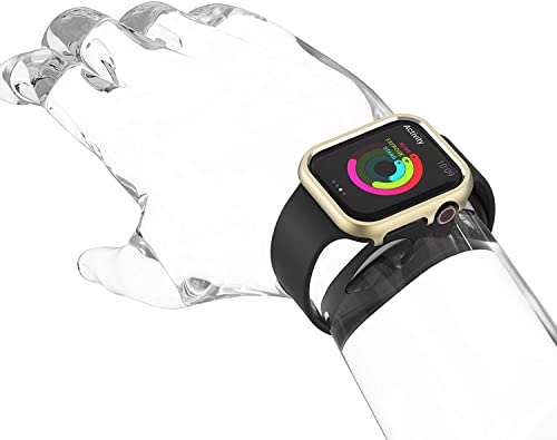Leotop Compatible Apple Watch Case 45mm, Bumper Metal Protective Cover Aluminum Frame Bling Shiny Protector for Apple Watch Series 9 8 7 (45 mm, Gold) by Leotop - Used condition - Image 7