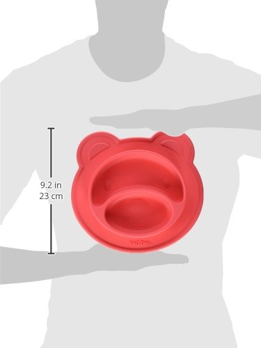 Nuby Sure Grip Miracle Mat Section Plate, Coral Bear