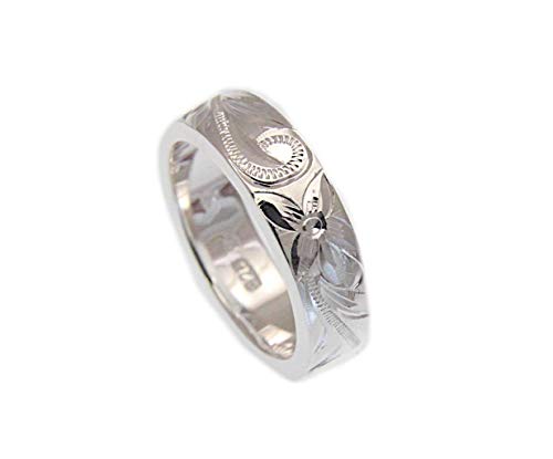 925 Sterling Silver 6mm Hawaiian Scroll Hand Engraved on Side Heavy Ring Band size 3 to 144