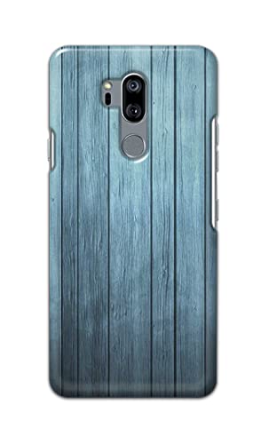 Image of Printed Hard Back Cover Case for LG G7 ThinQ | LG G7 Plus Back Cover (Wooden Blue) -702