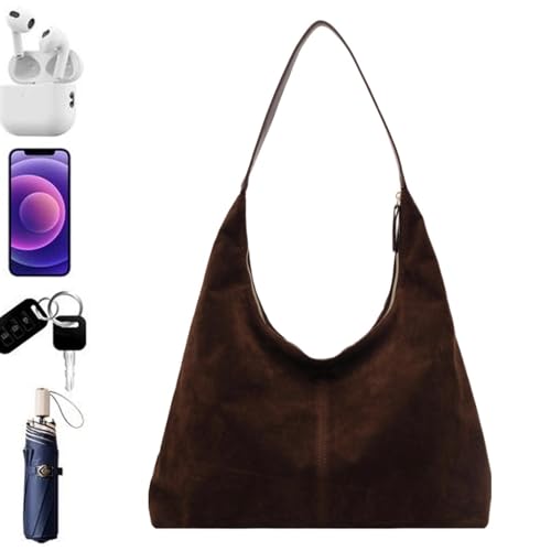 Sac souple texturé haut de gamme au design vintage et grand sac d'automne chic