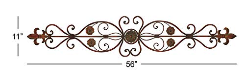 Deco 79 Metal Scroll Wall Decor, 54" X 2" X 11", Brown #TOP6