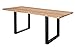 Produktbild SAM Baumkantentisch 300x100cm Lotti by Wolf Möbel, Sheesham-Holz naturbelassen, Esstisch mit echter Baumkante, massiver Esszimmertisch mit U-Gestell Mattschwarz, Tischplatte 35mm