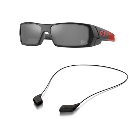 Oakley OO9014 Sunglasses Bundle: OO 9014 GASCAN 901492 Atl Matte Black and Medium Black leash Accessory kit2