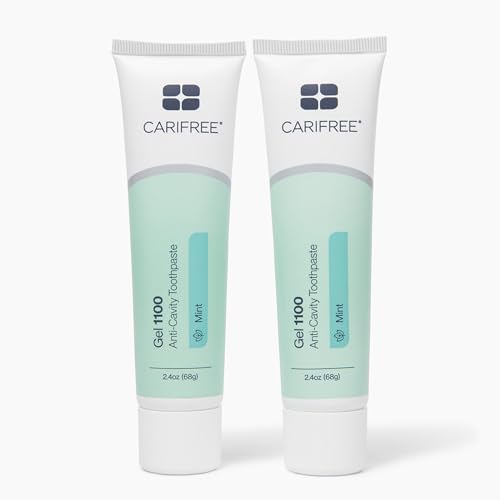 Image of CariFree Gel 1100 (Mint) Anti-Cavity Fluoride Toothpaste with Nano Hydroxyapatite, Cavity Prevention and Enamel Protection, Dentist Recommended for Kids and Adults, 2.40 oz.(Pack of 2) Mint