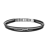 Verschluss: Faltschließe Fossil Herren Armband mehrsträngig Leder schwarz, JF03713040