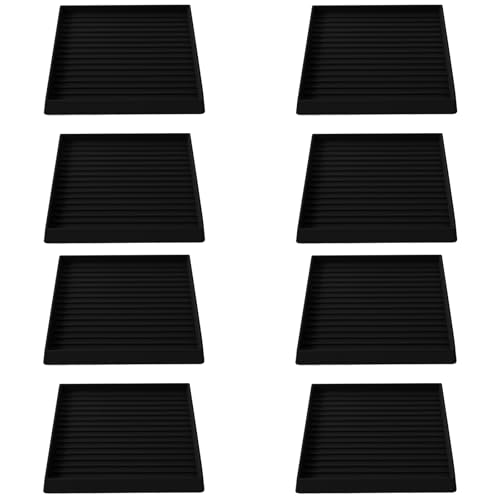 Square rubber furniture caster cups with grip