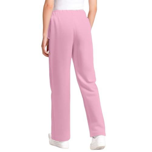 Girls Straight Leg Sweatpants Drawstring Athletic Jogger Pants Cotton Blend Relaxed Fit Trousers for Boys Pull On Sweatpants3