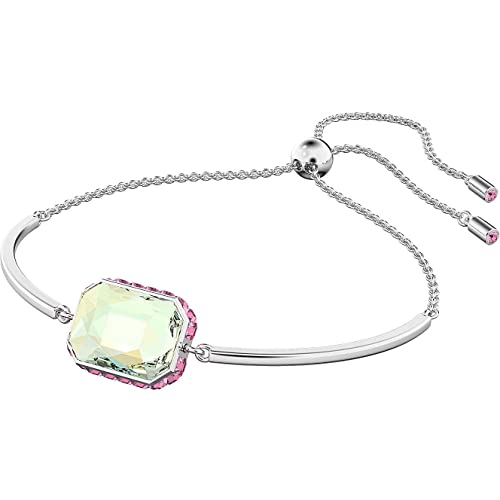 Swarovski Orbita bracelet, Octagon cut crystal, Multicolored, Rhodium Finish