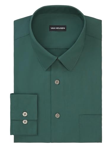 Image of Van Heusen Men's Poplin Regular Fit Solid Point Collar Dress Shirt
