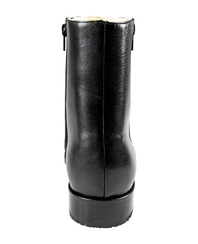 Men's Dress Boots Goat Leather Square Toe Dual Zipper Black El Besserro 5
