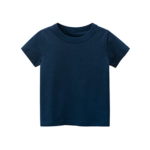 Kids Tees Crewneck Cotton Solid T-Shirts Boys Girls Short Sleeve Toddler Comfort Soft T-Shirt Undershirt