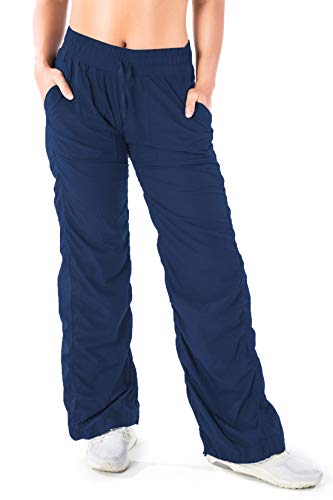 Yogipace Tall Womens Lightweight Straight Leg Dance & Studio Pants Wrinkle-Resistant Travel Pants UPF 50+ 34 Navy Size M