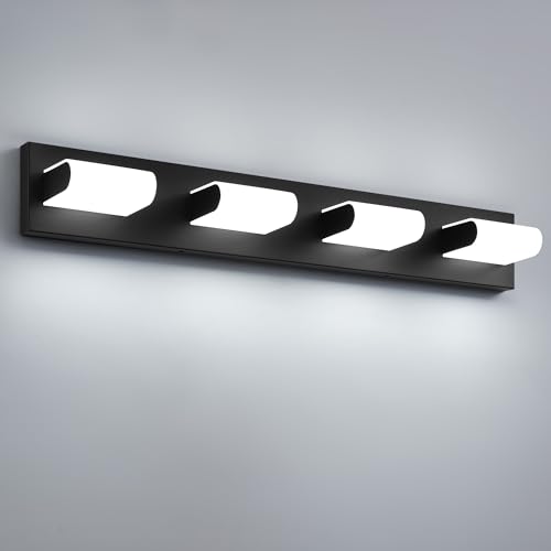KDG LED Modern Bathroom Vanity Light Fixtures, 4 Lights Matte Black 5000K Wall Lighting Over Mirror, Lights for Dressing Room, Bedroom, 29.5 inch by KDG - Used condition - Image 4