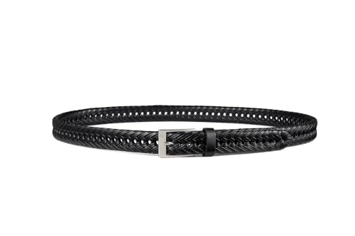 Image of CHAOREN Leather Braided Belts for Men - 1 1 /8 inch Mens Casual Woven Leather Belt for Dress Pant