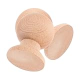 STAHAD Unlackierte Hartholz Finials 2 Stück Runde Holzornamente Möbelkomponenten für Treppenhaus Deko und Innenbereich Natürliche Holzstruktur Vielseitige Selbstgemacht Holzspitzen