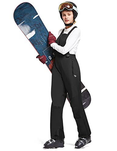 BALEAF Damen Skihose Wasserdicht Wanderhose Softshellhose Winter Warm Gefüttert Outdoorhose Latzhose Trägerhose Snowboardhose Skifahren – Bild 5