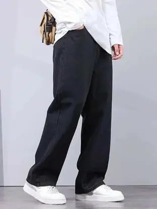 CABRRR Men’s Loose Fit Mid Rise Black Jeans - Image 3