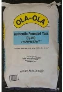 Ola Ola Authentic Pounded Yam Iyan Instant (40Lbs)