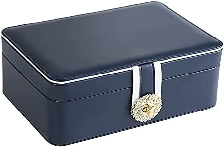 Hummnde Schmuckschatullen Schmuckschatulle Doppelschicht Tragbarer Organizer Ring Reiseuhr Leder Display Aufbewahrungskoffer Cover