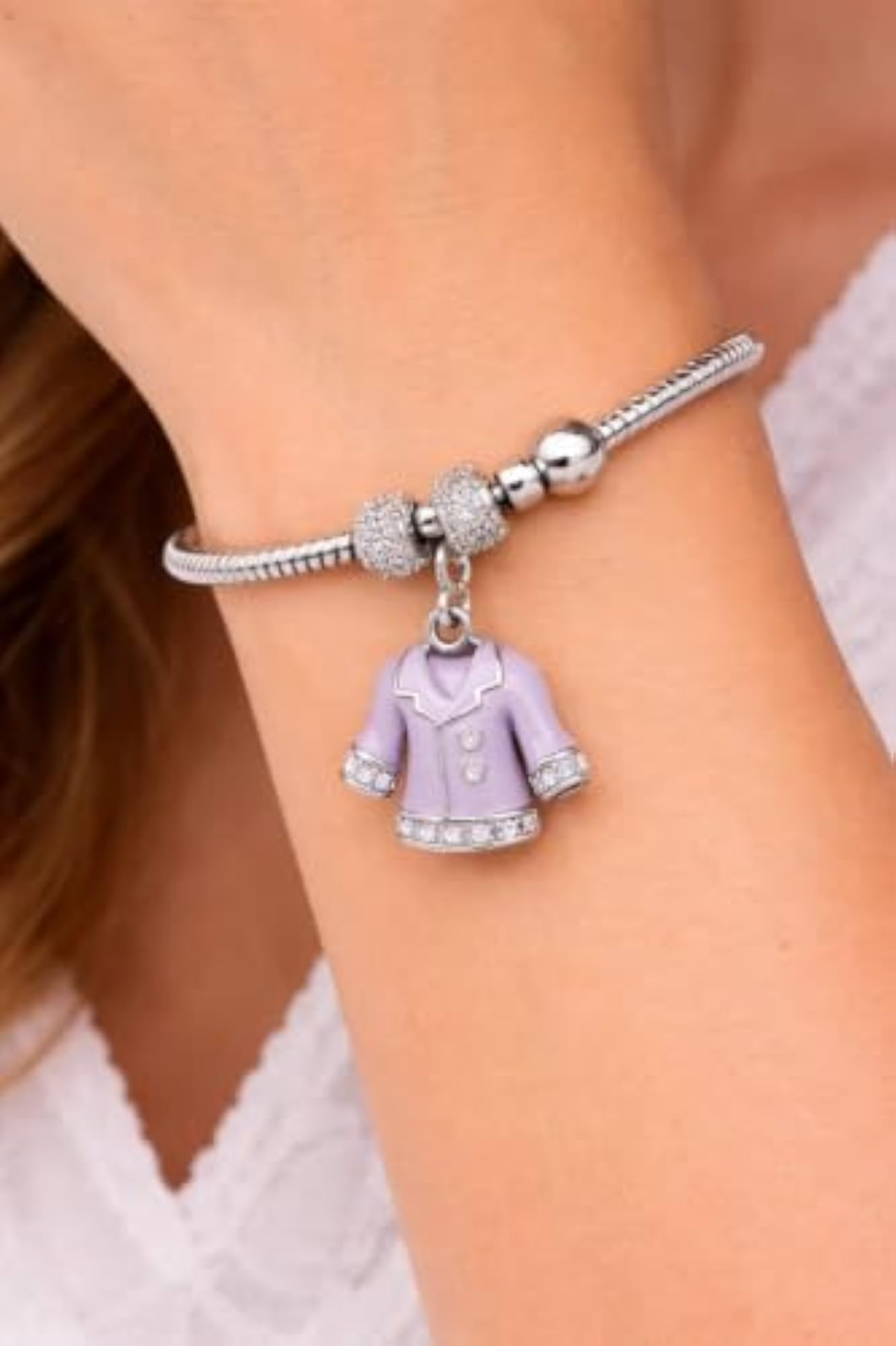 Women's 925 Sterling Silver Coat Charm, Fashionable Design