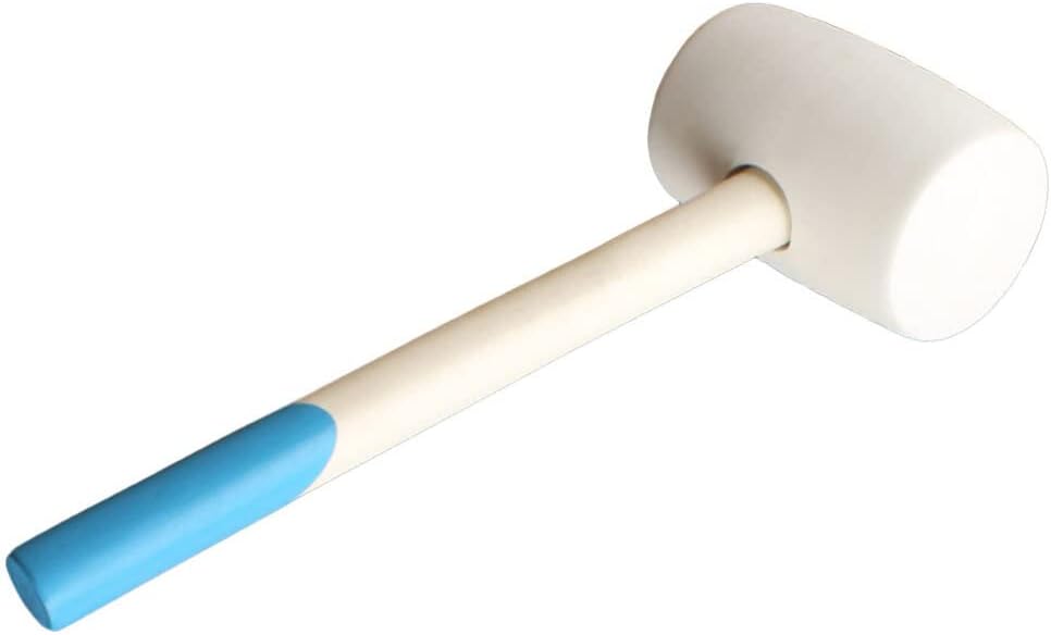 POPETPOP Martillo de goma, herramienta de instalación de azulejos de 16 onzas, mango de madera, martillo de construcción, agarre antideslizante para