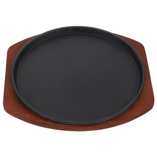 ABOOFAN Cast Iron Fajita Set Padella Giapponese Bistecca Piatto Teppanyaki Grill Pan Piastra Elettrica Bbq Grigliata Pan Per Il Ristorante Cucina Di Casa Cooking Supply