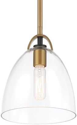 Minka Lavery 5711-876 Sommersby 7" Wide Mini Pendant - Legacy Brass and Matte Black with Clear Glass