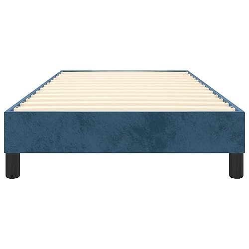 ULUYYUC Boxspringbett, Bettgestell Gästebett Gartenbett Schlafbett Geeignet für Arbeitszimmer Wohnbereich Wohnzimmer Schlafzimmer Dunkelblau 90x200 cm Samt – Bild 7