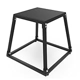 ActiveTrail 18 Inch Plyometric Jump Box, Steel Plyo Platform and Jumping Box, Anti-Slip Exercise Step Up Box for Home Gym Training,Black