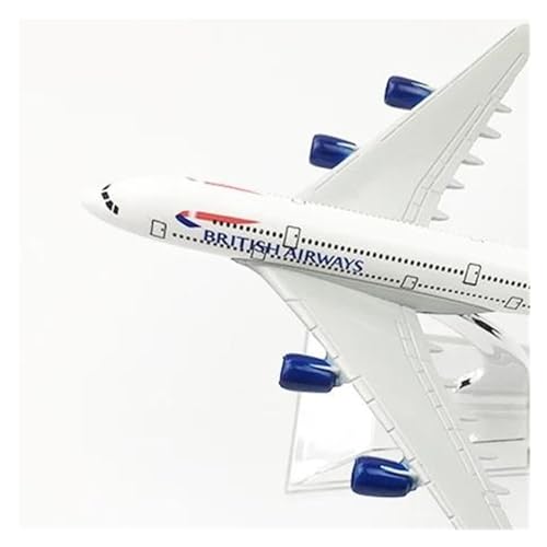 Modelo de avión British Airways A380 miniatura metálica de 16 cm coleccionable 3