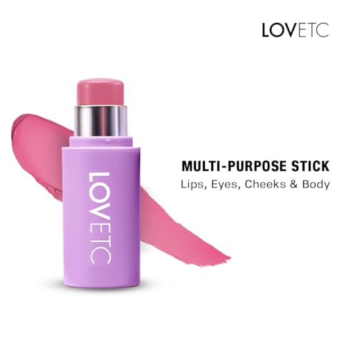 Image of Multi-Purpose Blush Stick | 4-in-1 Makeup | For Lips, Cheeks & Eyes | 12-Hr Longwear | Intense Colour Payoff | With Hyaluronic Acid & Marula Oil | Vegan & Paraben Free Makeup | Bloom | 7.5g