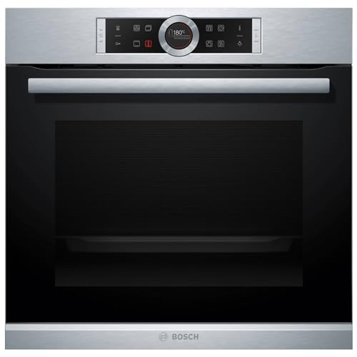 Bosch HBG675BS1 - Horno Multifunción, Serie 8, Autolimpieza Pirolítica, Calentamiento 4D, Bloqueo electrónico, Negro/Inox