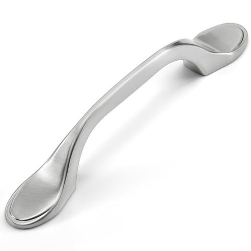 HESTIA HARDWARE 25 Pack | Cabinet Pull 3 inch Hole Center Satin Nickel Cabinet pulls Cabinet Pull and Knobs Silver Cabinet Handles Kitchen Cabinet Pulls Slim Cabinet Pulls (Z2.25.S)