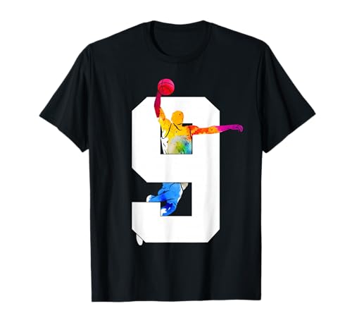 NUMBER 9 YEARS BASKETBALL 9TH BIRTHDAY T-Shirt