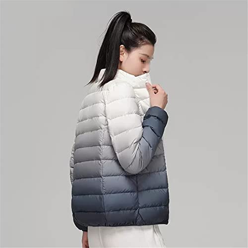 Doudoune ultra légère coupe slim manteau rose court col montant automne hiver S - 5