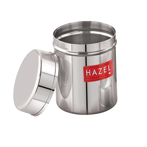 Image of HAZEL Stainless Steel Container Set of 2 | Kitchen Air Tight Storage Dabba Containers with Lid | Small 150 ML Steel Jar for Home & Travel