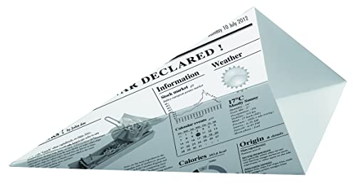 Image of PACKNWOOD 210CNEWS450 - Newspaper Printed Greaseproof Paper Cone - Fry Newspaper Cones - Newspaper Food Cones - Durable and Leak-Proof - (14.5 oz, 7.7 inch x 6.3 inch) - (Case of 500)