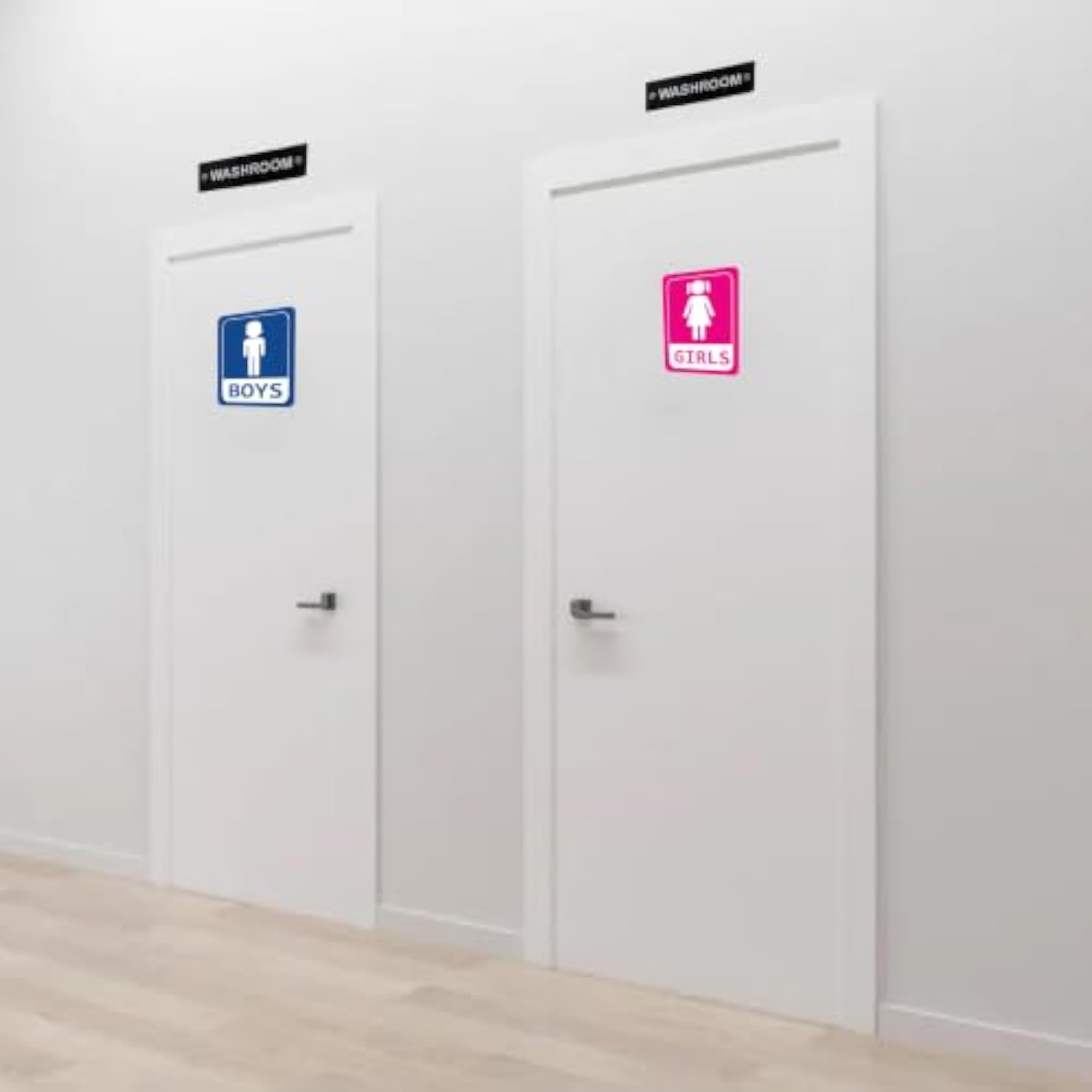 Self Adhesive Toilet Signs for School, Pack of 2 Sets