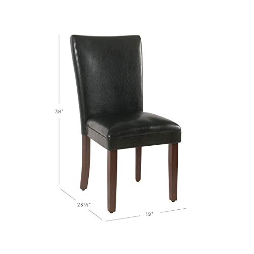 Image of HomePop Parsons Upholstered Accent Dining Chair, Set of 2, Black Faux Leather