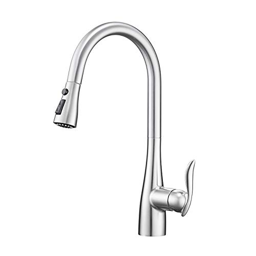 Robinet de cuisine en laiton chic mitigeur nickel brossé durable