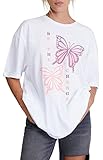 PS/LA Women's Change Butterfly Oversized T-Shirt - White
