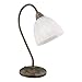 Produktbild EGLO Tischlampe Dionis, 1 flammige Tischleuchte Vintage, Rustikal, Nachttischlampe aus Stahl und Alabaster-Glas, Wohnzimmerlampe in Rostfarben, Weiß, Lampe mit Schalter, E14 Fassung