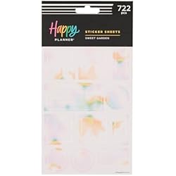 Happy Planner Classic Sticker Pack for Planners, 15 Sheets | Easy-peel sticker sheets, ideal for planners, calendars, journals, and scrapbooks, Sweet Garden theme, 722 stickers
