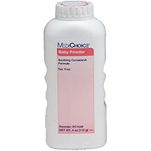 MediChoice Baby Powder ، خالٍ من التلك ، Cornstarch من الدرجة الغذائية ، 4 Ounce Case of 48