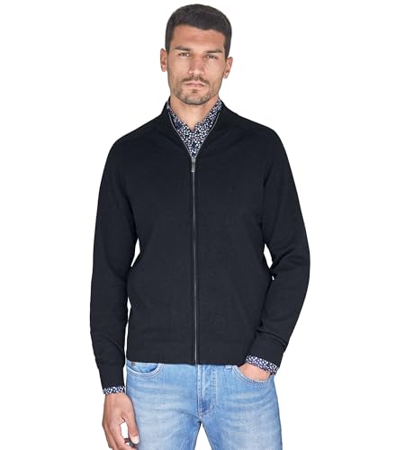 CASAMODA Herren Strickjacke unifarben 004450 Aufgesticktes Logo, 135 Blau,...